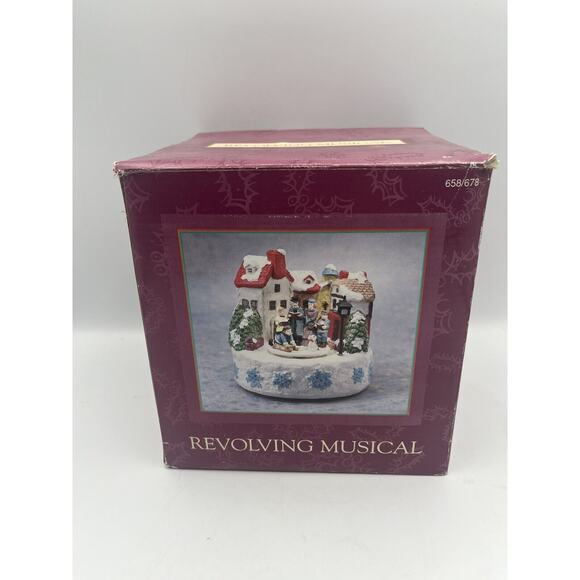 Vintage 1995 Christmas Revolving Musical Figurine Jingle Bells - With BOX - Picture 1 of 6